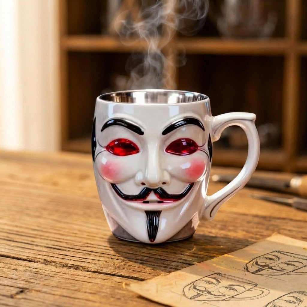 Anonymous Mask Face Mug