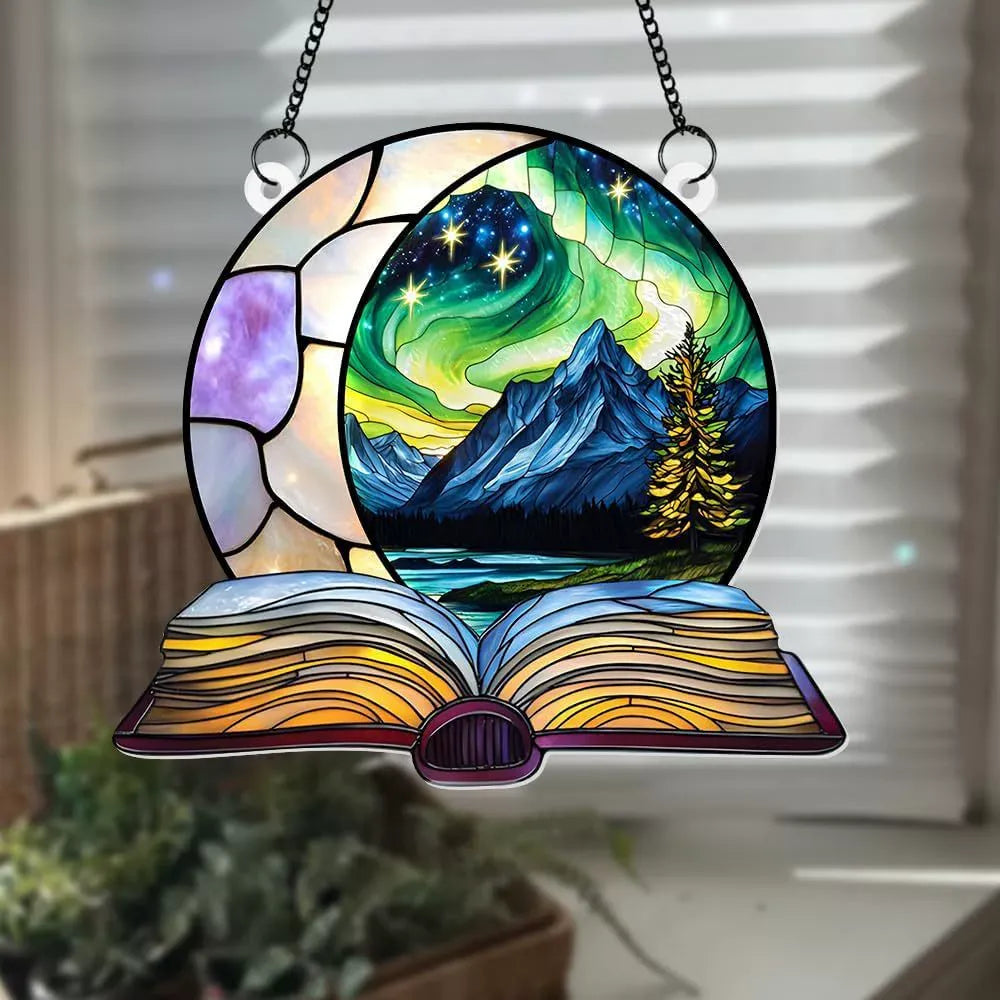 Aurora Mountain Book Suncatcher
