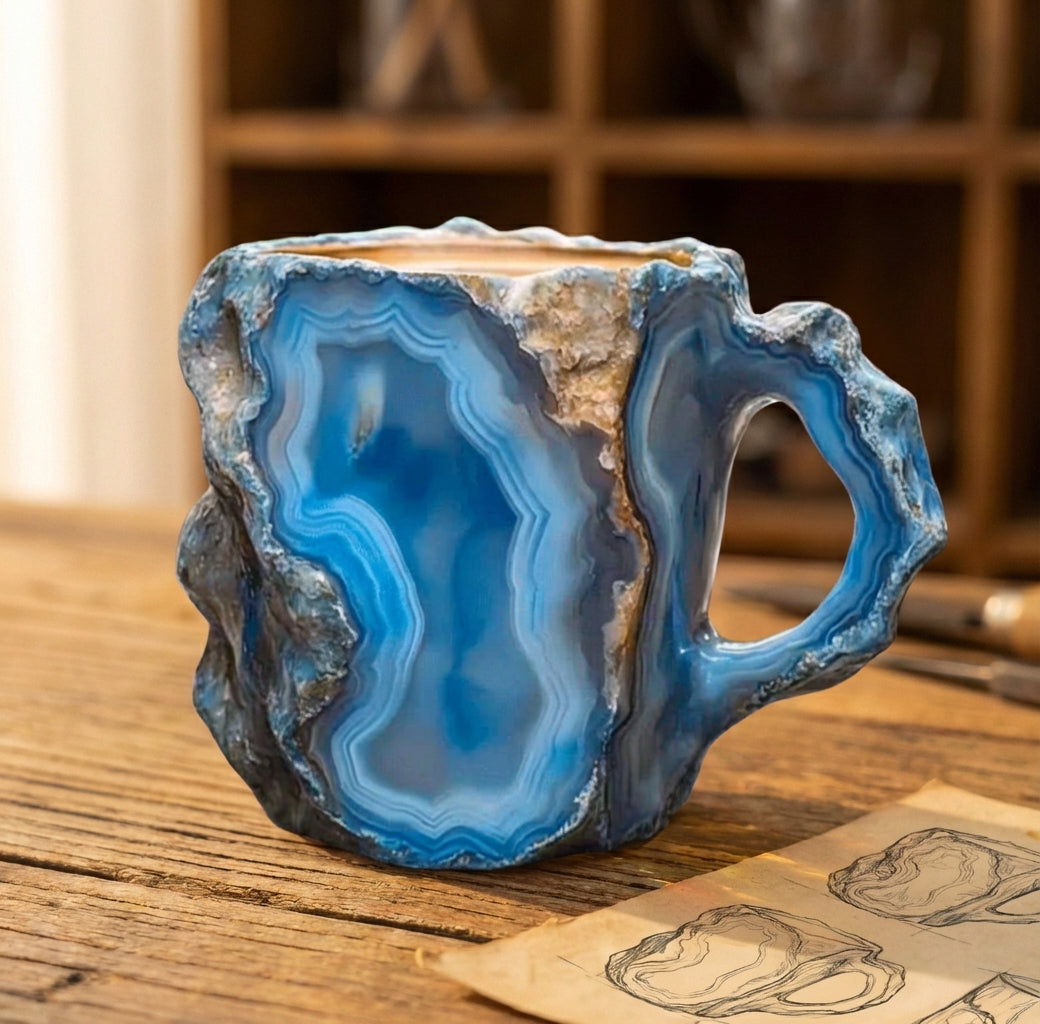 Blue Agate Geode Slice Mug