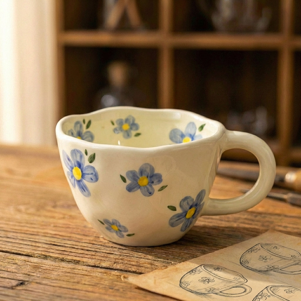 Blue Daisy Cottage Mug