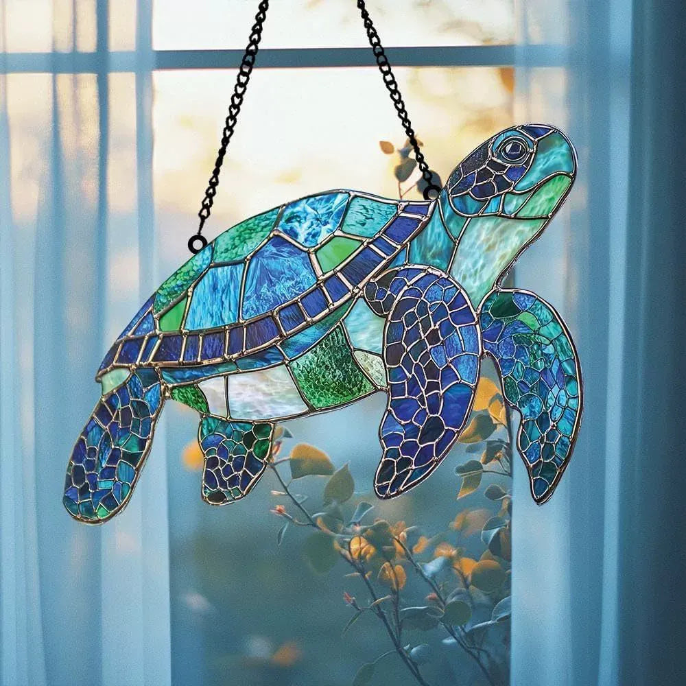 Blue Sea Turtle Suncatcher