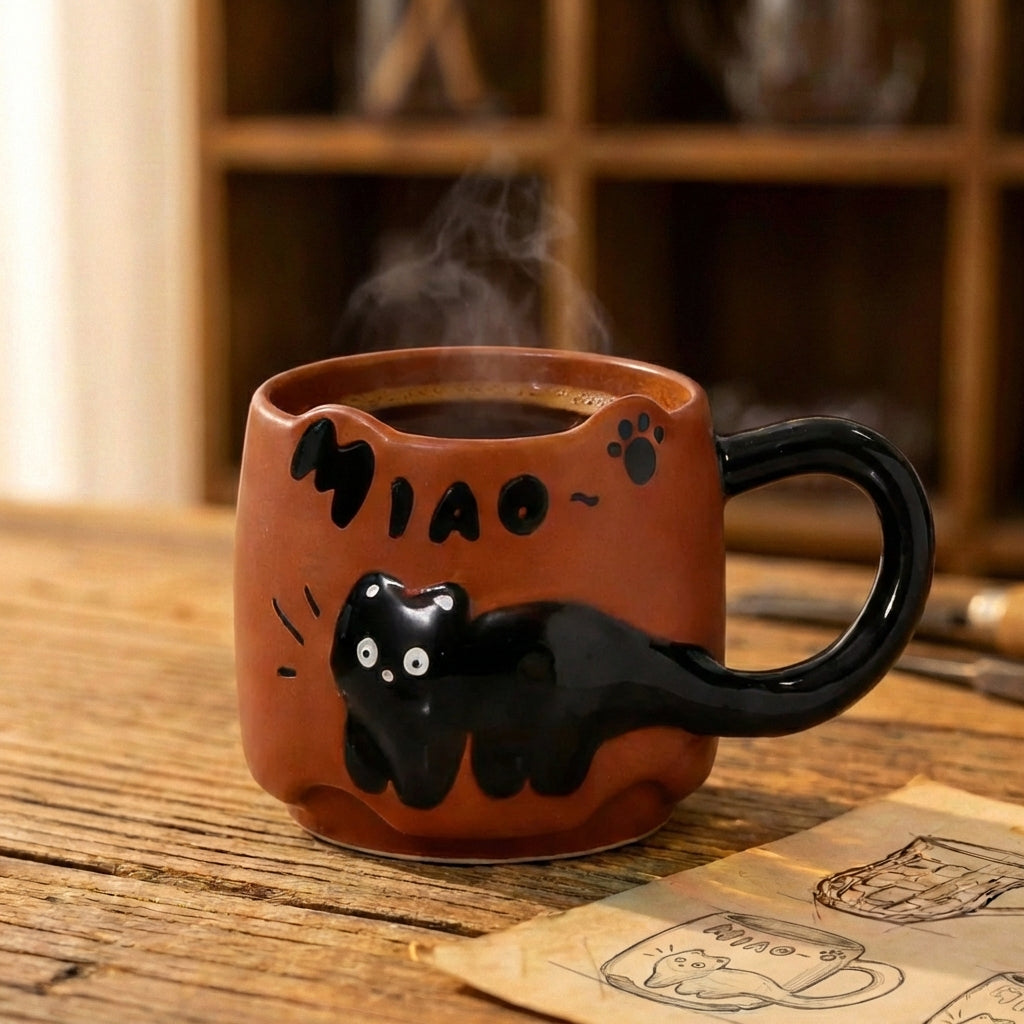 Brown Miao Cat Tail Mug