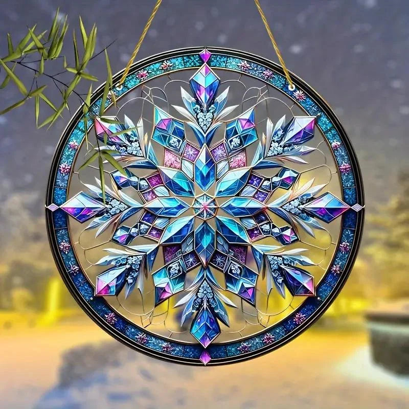 Crystal Snowflake Mandala Suncatcher