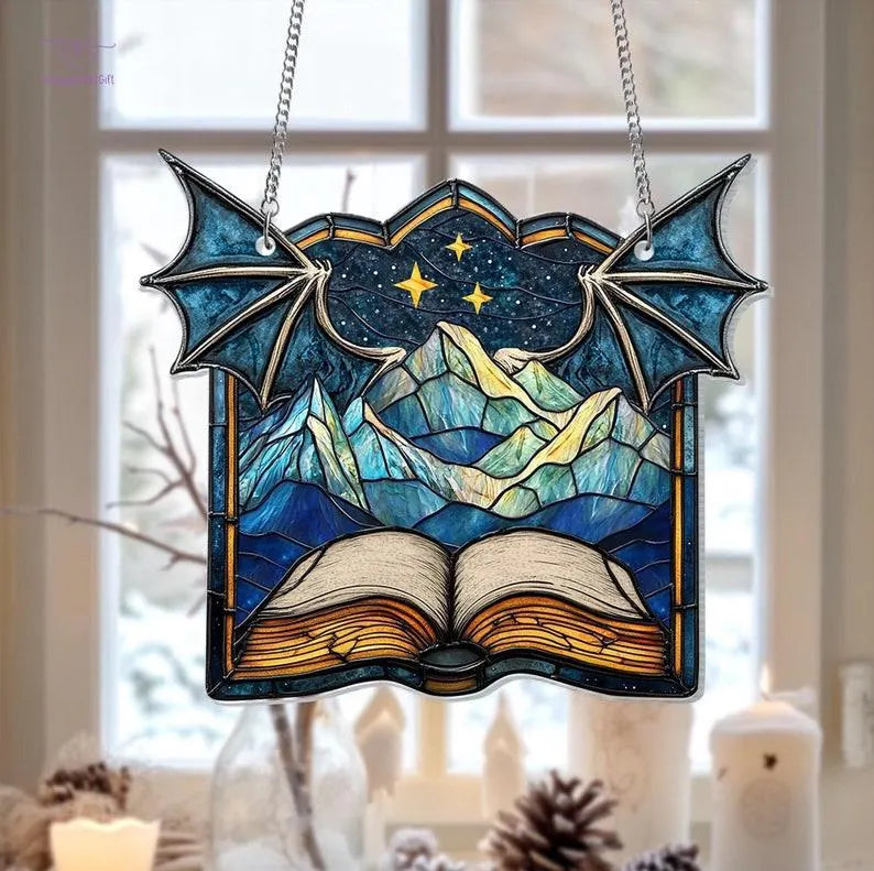 Dragon Wings Open Book Suncatcher