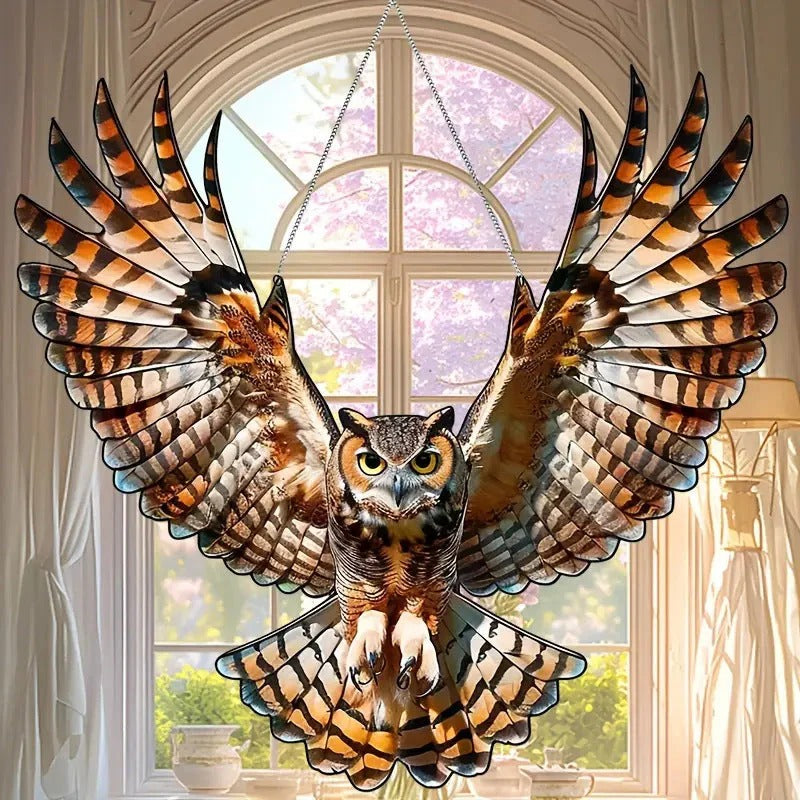 Great Horned Owl Window Art