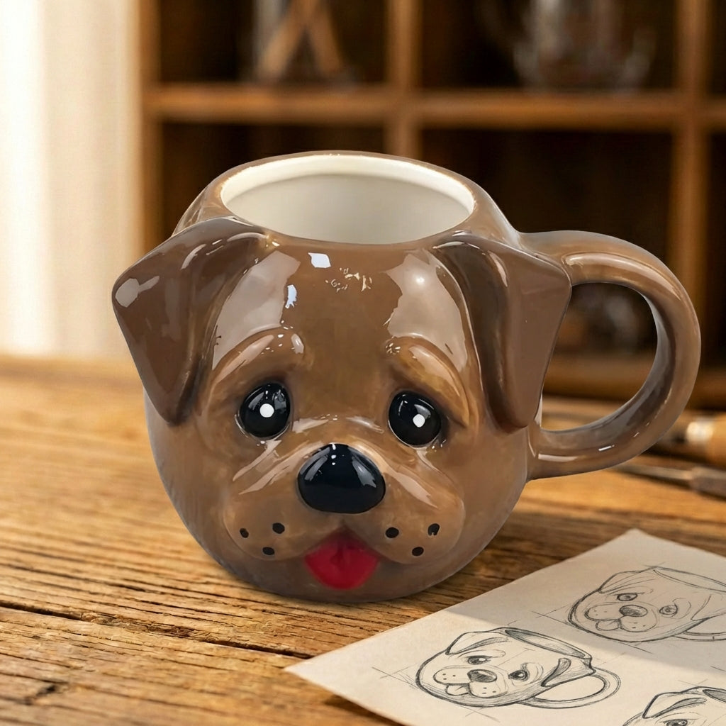 Happy Puppy Face Ceramic Mug