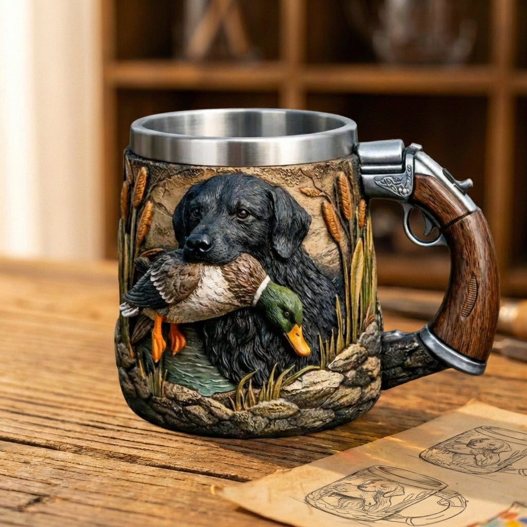 Hunting Dog Retriever Gun Mug