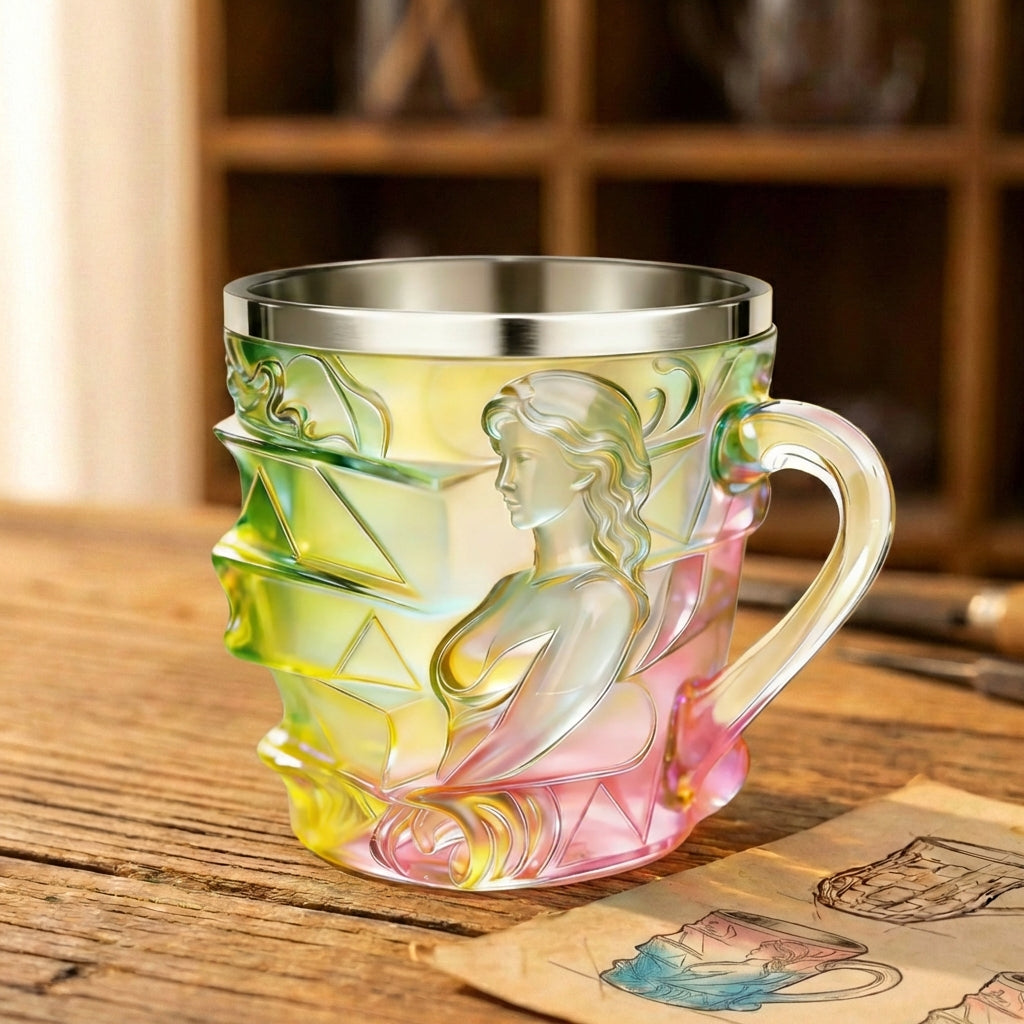 Iridescent Mermaid Glass Mug