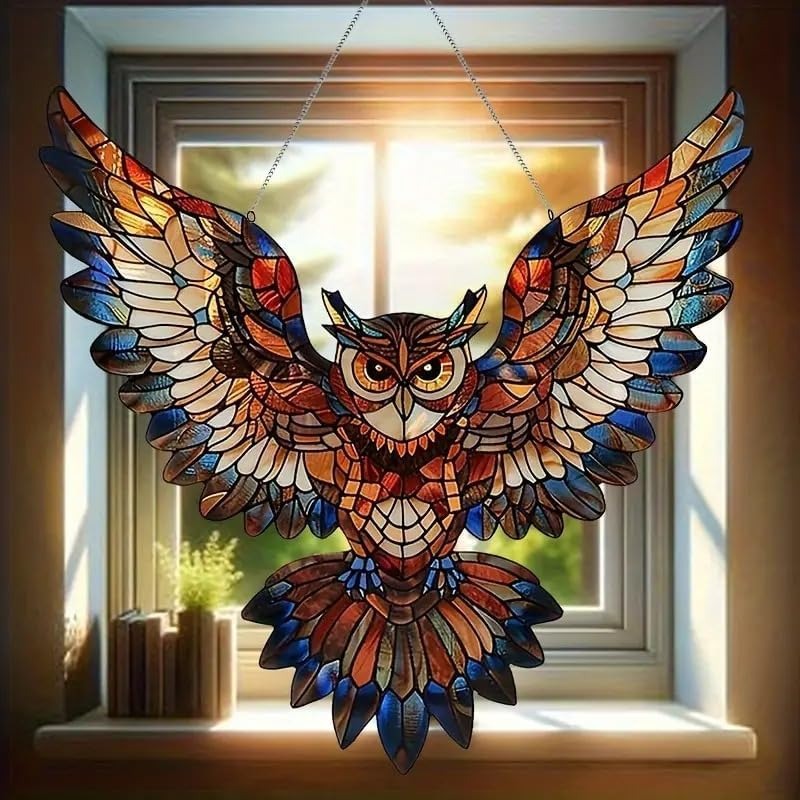 Mosaic Owl Flight Suncatcher