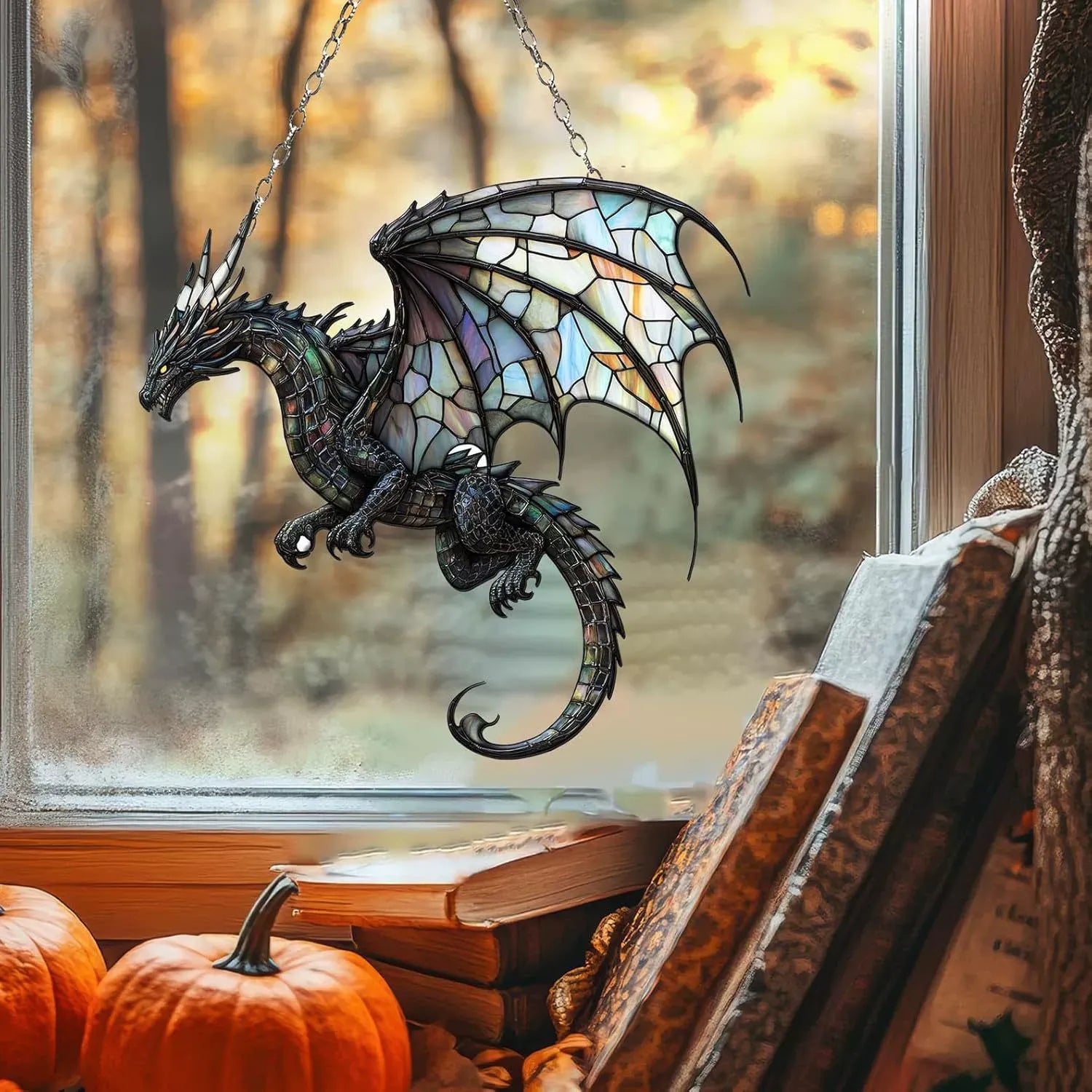 Opal Dragon Flight Suncatcher