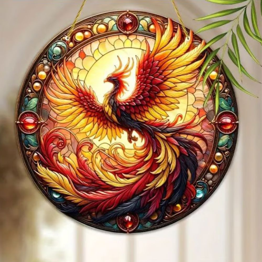 Phoenix Rising Fire Bird Suncatcher