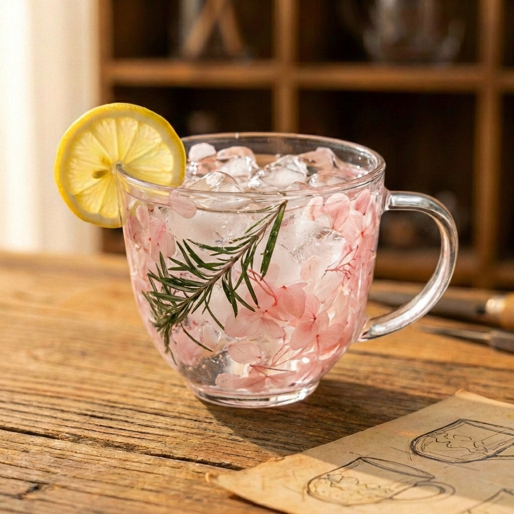Pink Lemonade Herb Glass Mug
