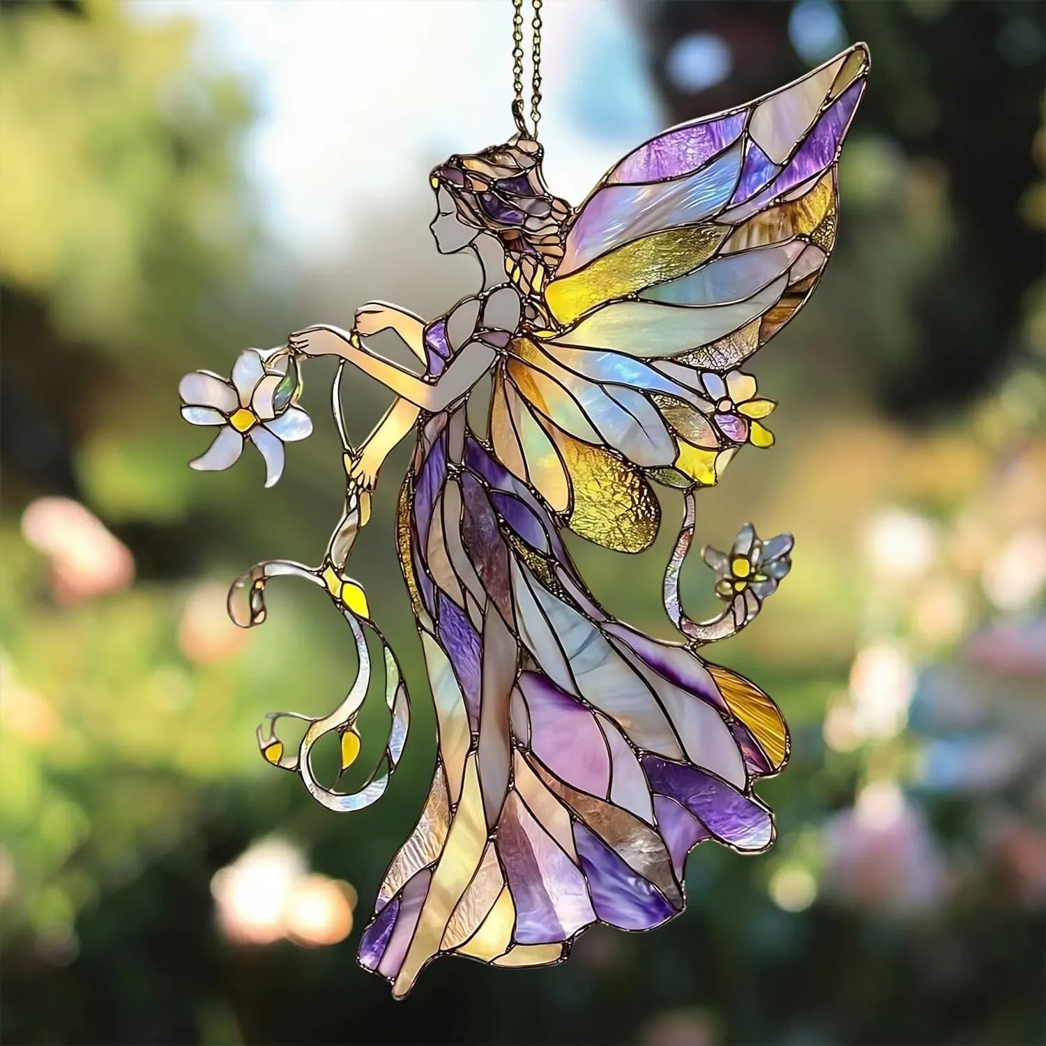 Purple Garden Fairy Suncatcher