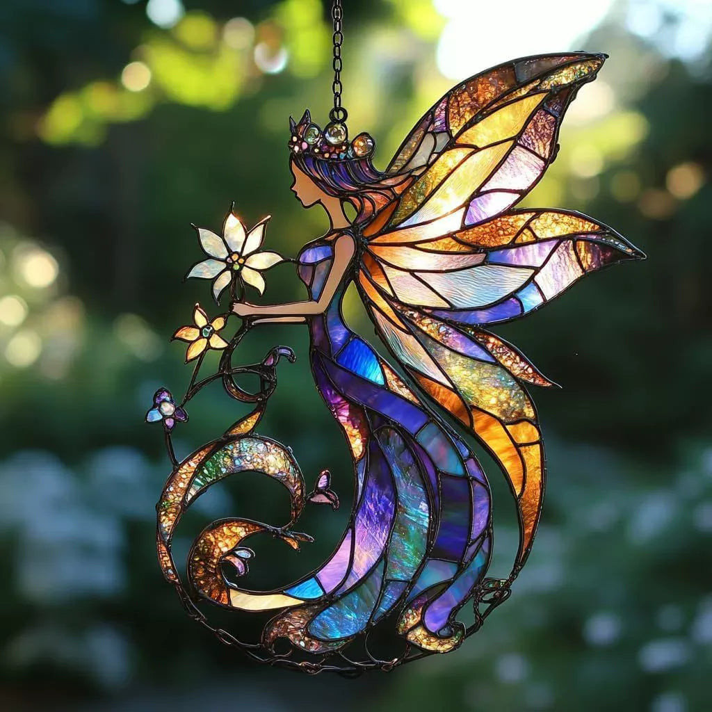 Rainbow Flower Fairy Suncatcher