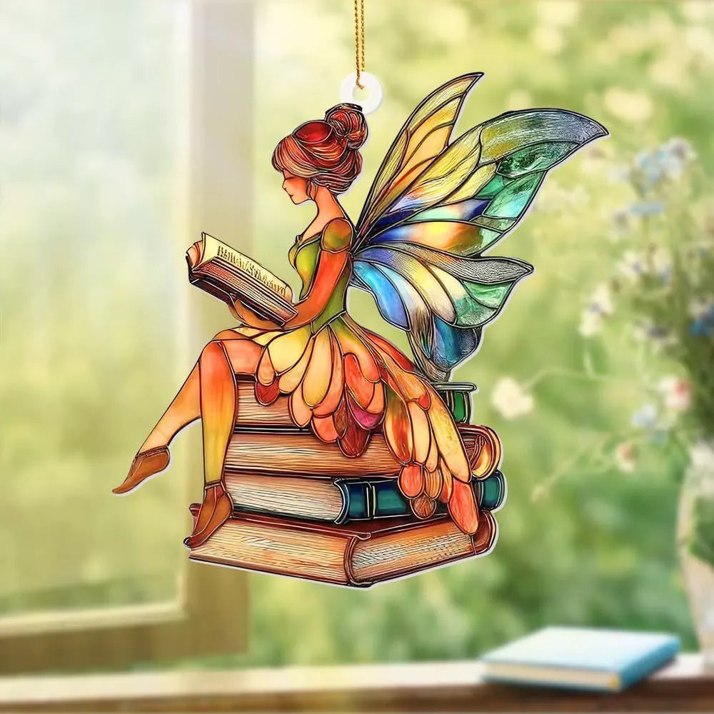 Reading Fairy Books Suncatcher