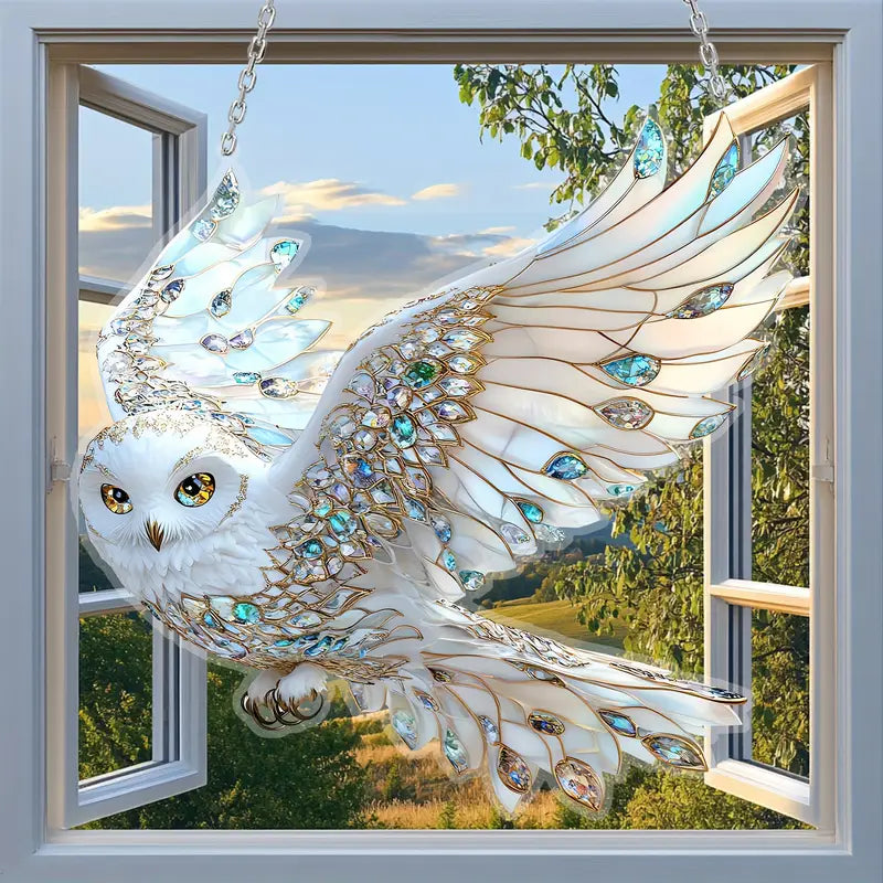 Snowy Owl Flight Suncatcher