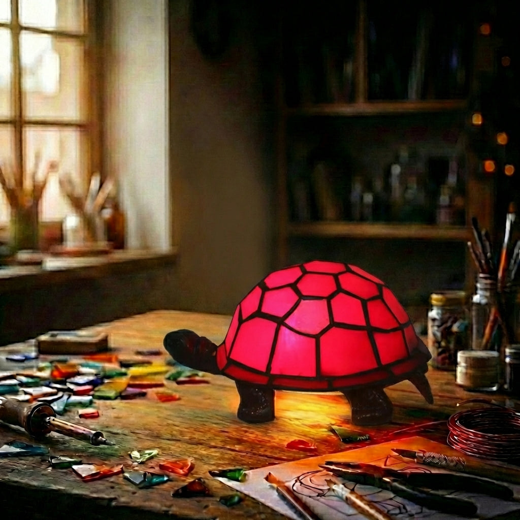Stained Glass Turtle Nightlight   Red