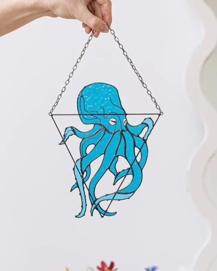 Turquoise Octopus Suncatcher
