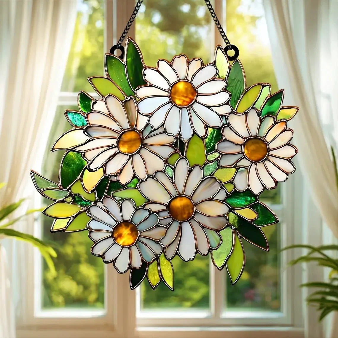 White Daisy Cluster Suncatcher