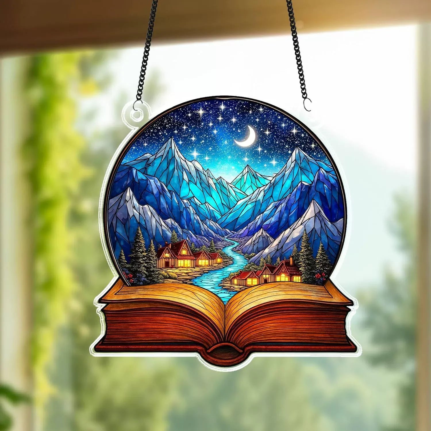 Winter Mountain Book Suncatcher